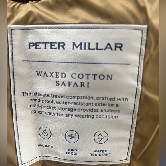 Peter Millar Mens Navy Blue Waxed Cotton Safari Field Jacket Size XL NWT $350 - Picture 10 of 15